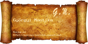 Györgyi Montika névjegykártya